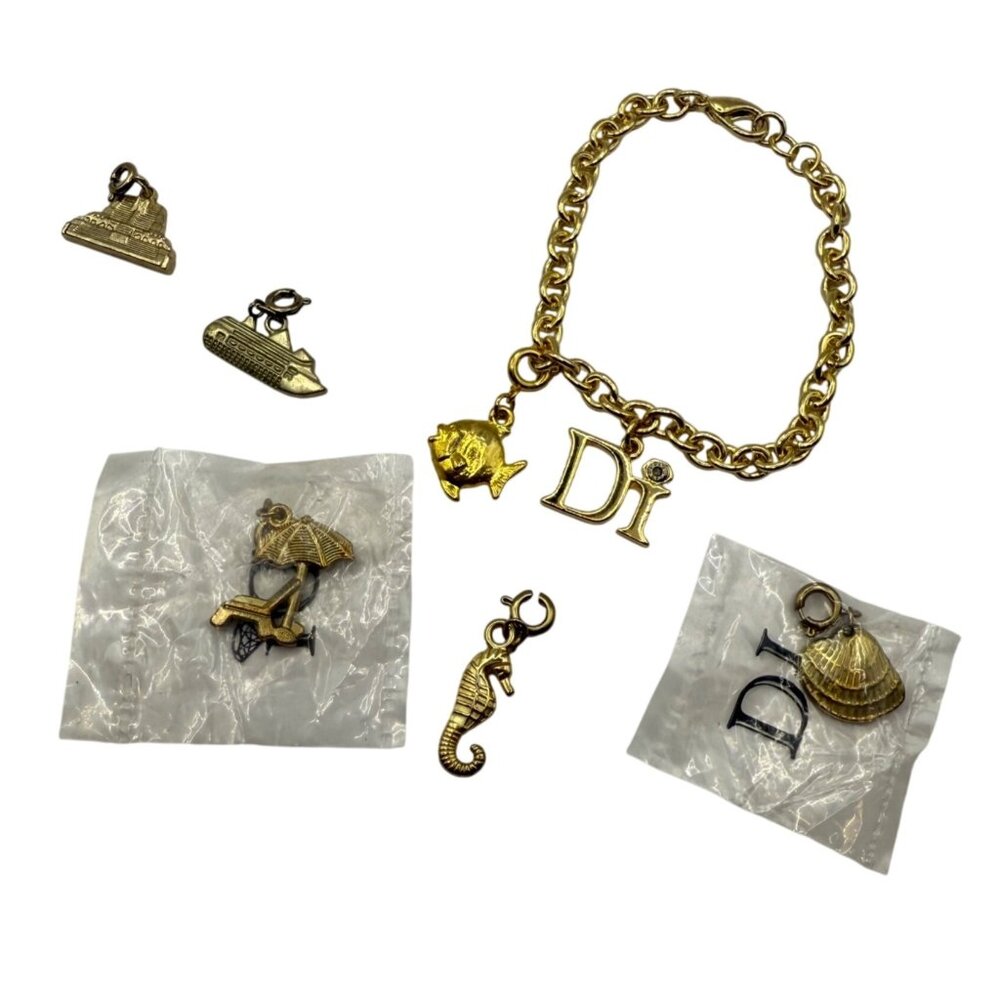 Di Diamond International 7 Charm Bracelet Cruise‎ Seashell Ship Fish Beach Vacay
